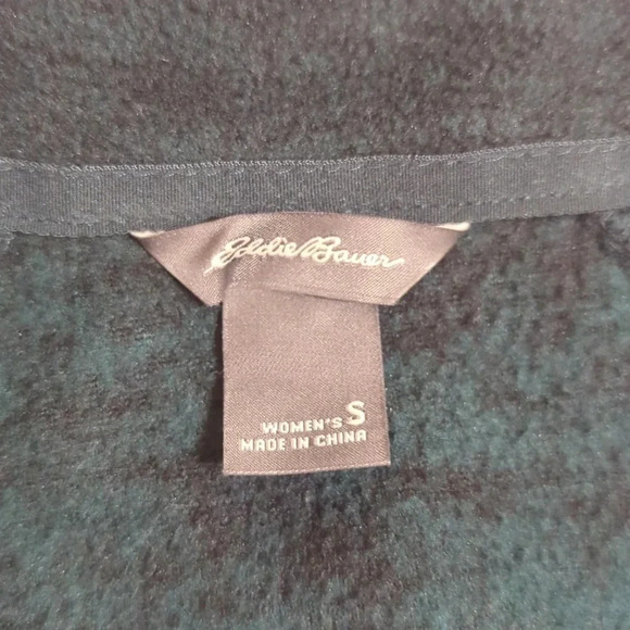 Eddie Bauer Quest Fleece 1/4-Zip - Solid, Color Dark Green/Black Size S - Picture 13 of 14